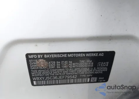 2018 BMW X2 xDrive28I z USA, uszkodzony, nr VIN WBXYJ5C36JEF79542